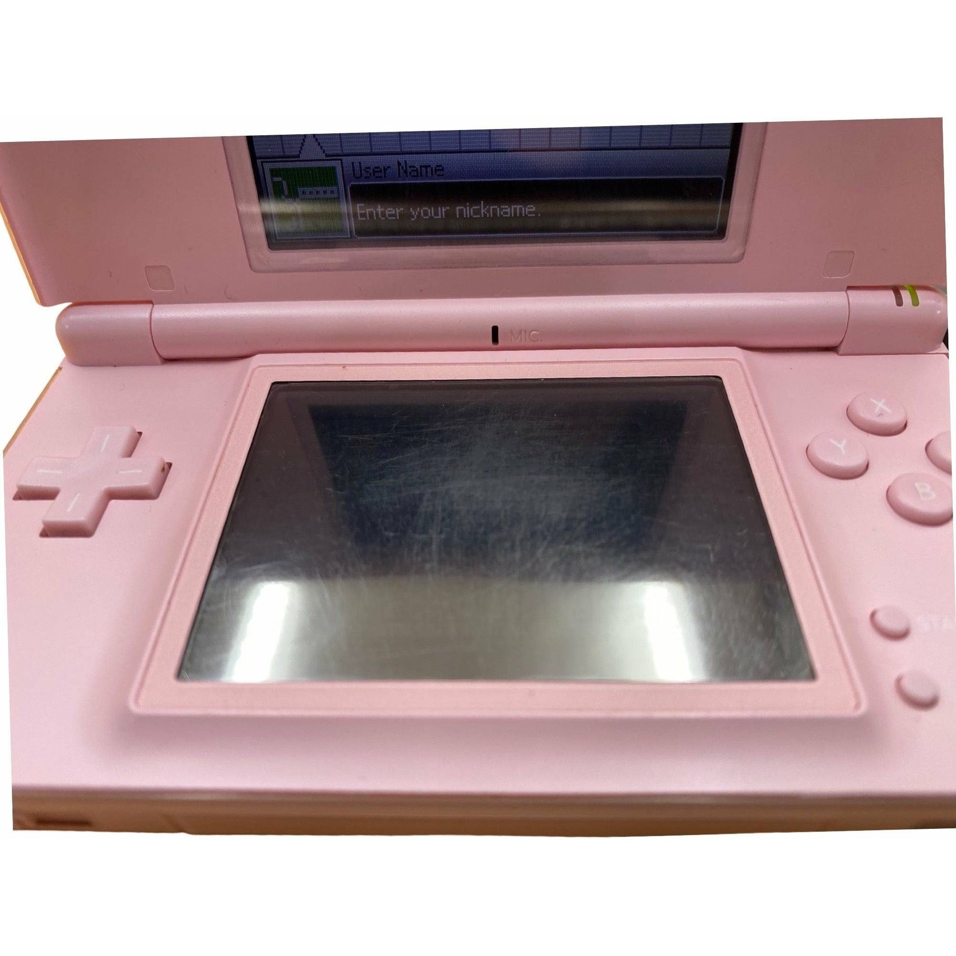 Coral Pink Nintendo DS Lite (With Pokemon Pearl)