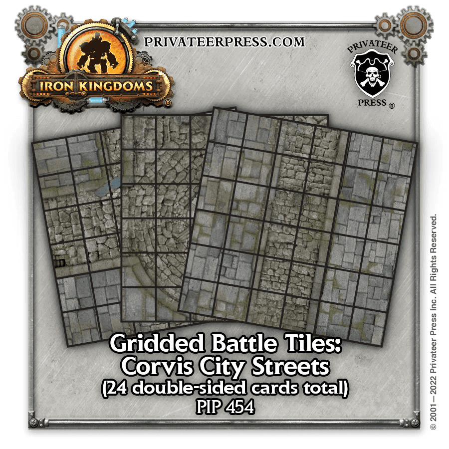 Iron Kingdoms (5E) - Corvis City Streets Gridded Battle Tiles - 