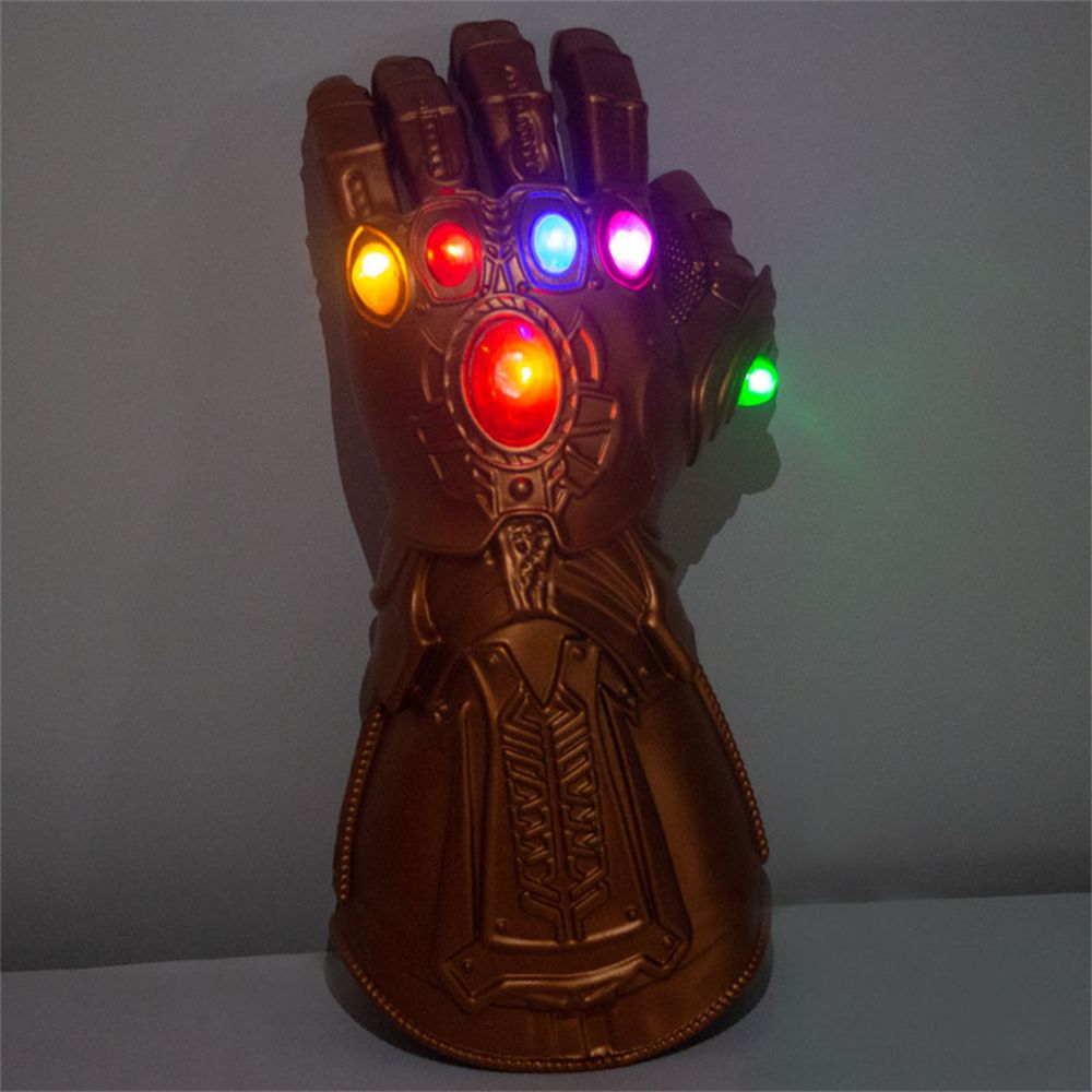 Cos Infinity Gauntlet LED Light Thanos Gloves Halloween Cosplay Superhero Weapon Props Child Costume Party Toy Festival Gift