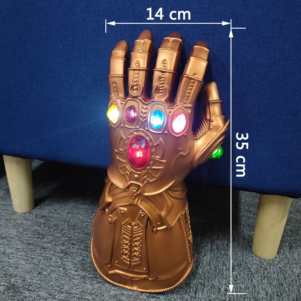 Cos Infinity Gauntlet LED Light Thanos Gloves Halloween Cosplay Superhero Weapon Props Child Costume Party Toy Festival Gift