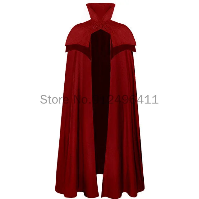 Cosplay Hallween Unisex Medieval Steampunk Winter Cape Maxi Larp  Pirate Cloak Halloween Fur Hooded Long Gothic Jacket