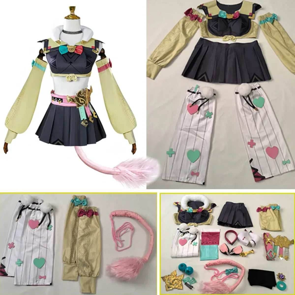 Genshin Varesa Cosplay Set – Kawaii Fantasy Uniform Costume - Wig Only(one size) / XXL