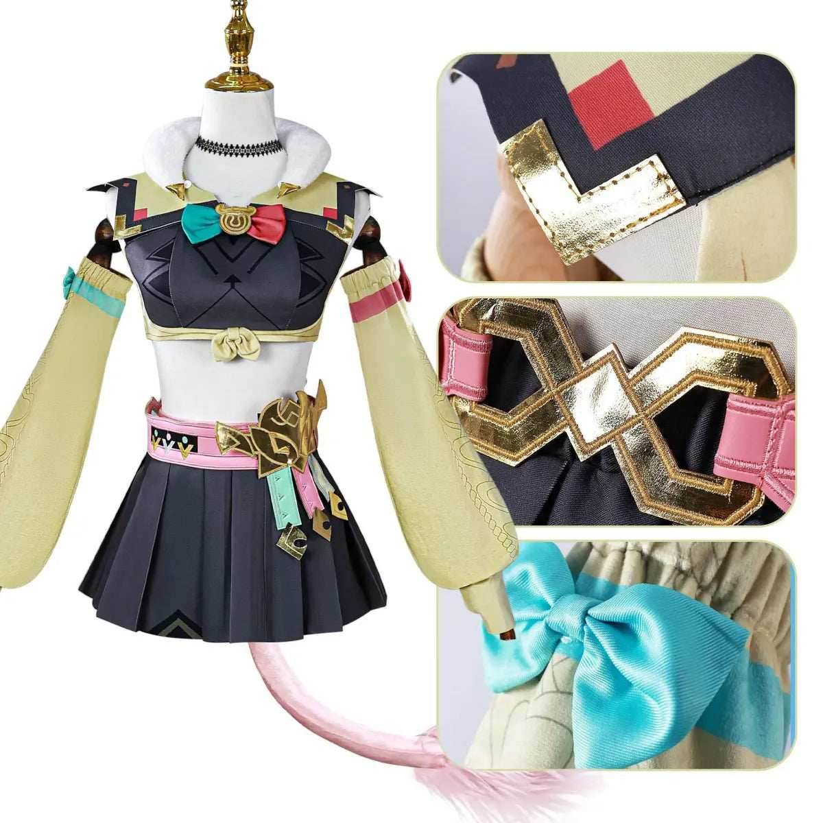Genshin Varesa Cosplay Set – Kawaii Fantasy Uniform Costume - Wig Only(one size) / XXL