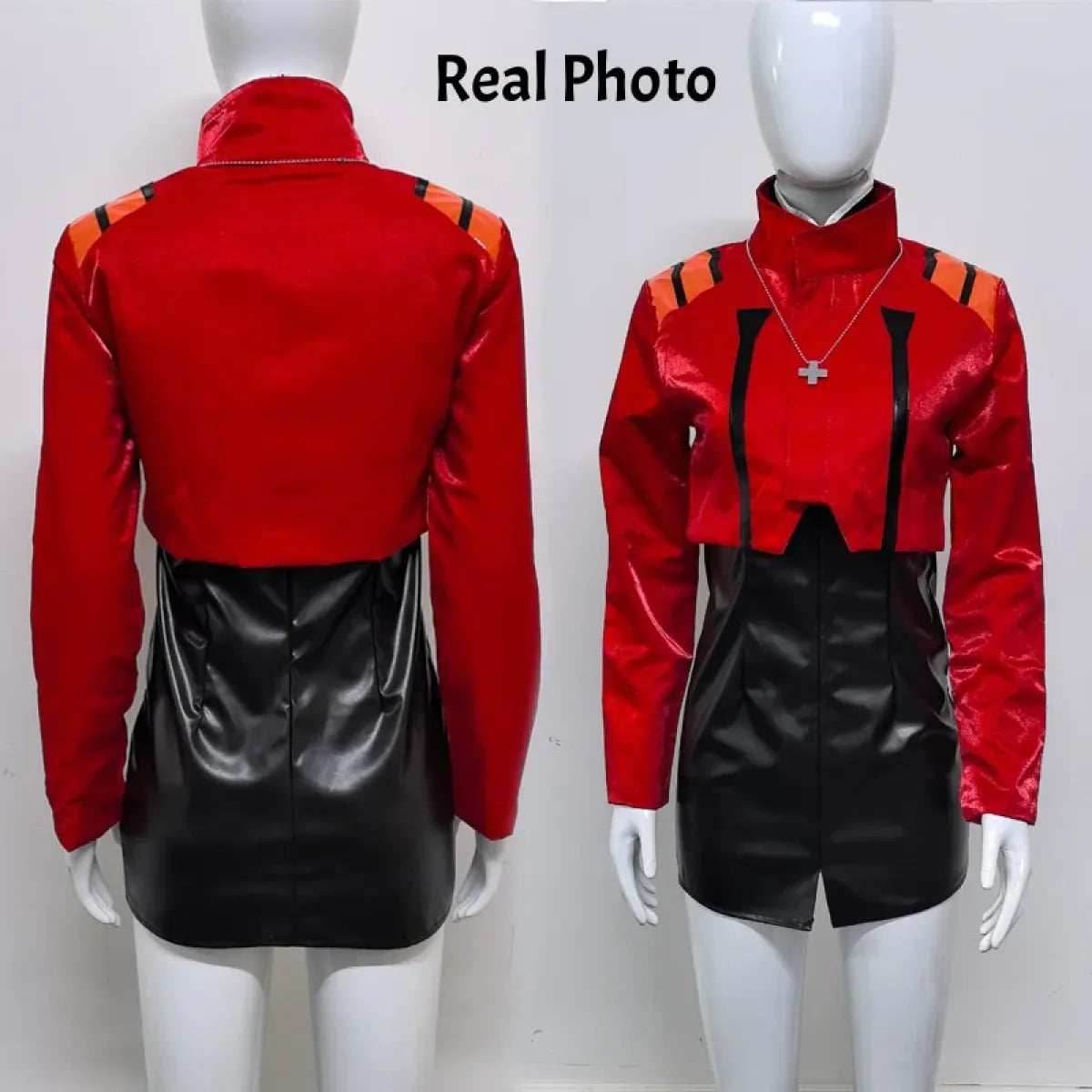 Misato Katsuragi EVA Cosplay Set – Red Jacket & Black Dress Costume - Wig Only / S
