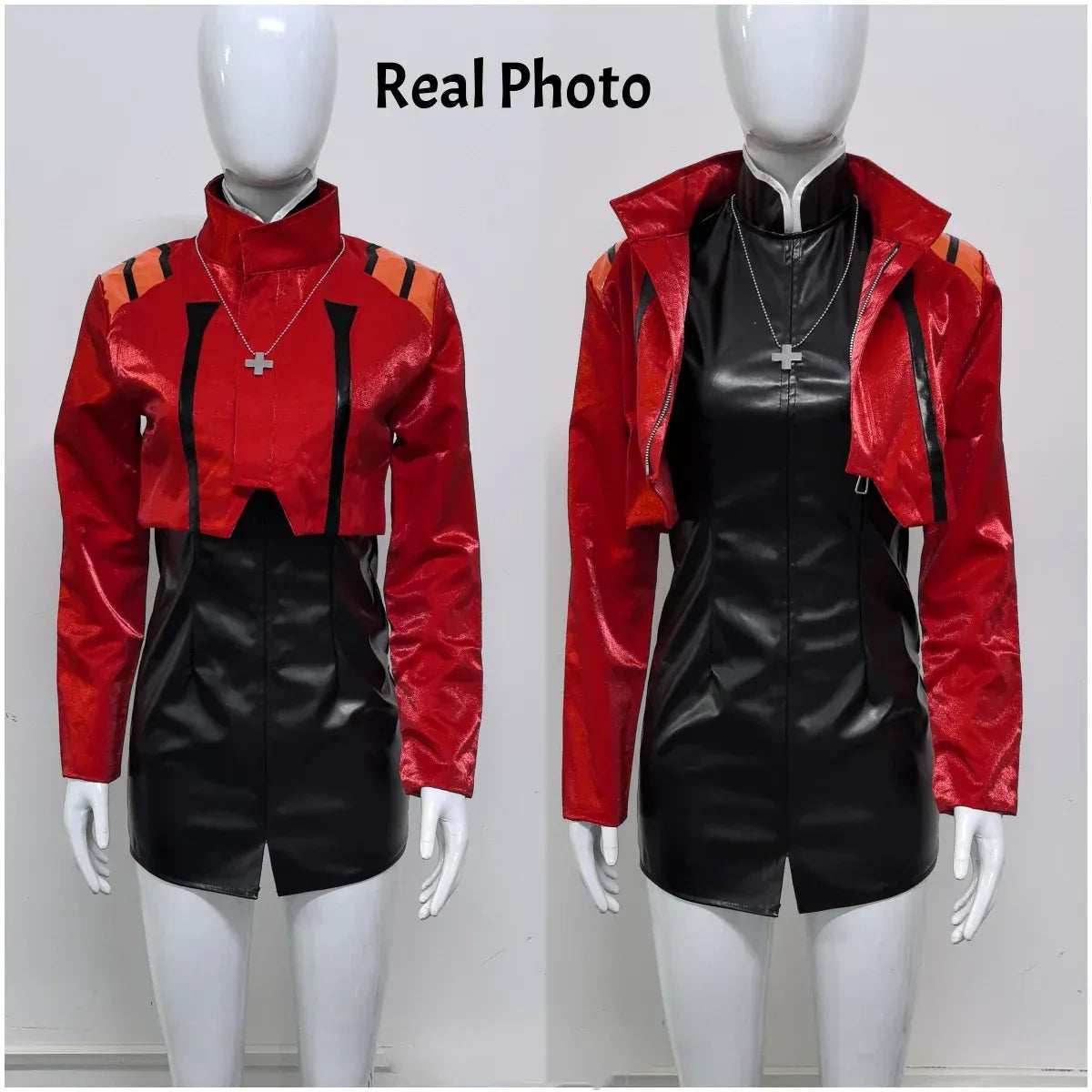 Misato Katsuragi EVA Cosplay Set – Red Jacket & Black Dress Costume - Wig Only / S
