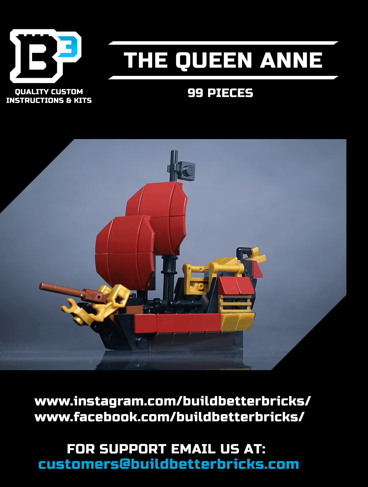 Custom Mini Queen Anne's Revenge Pirate Ship - 