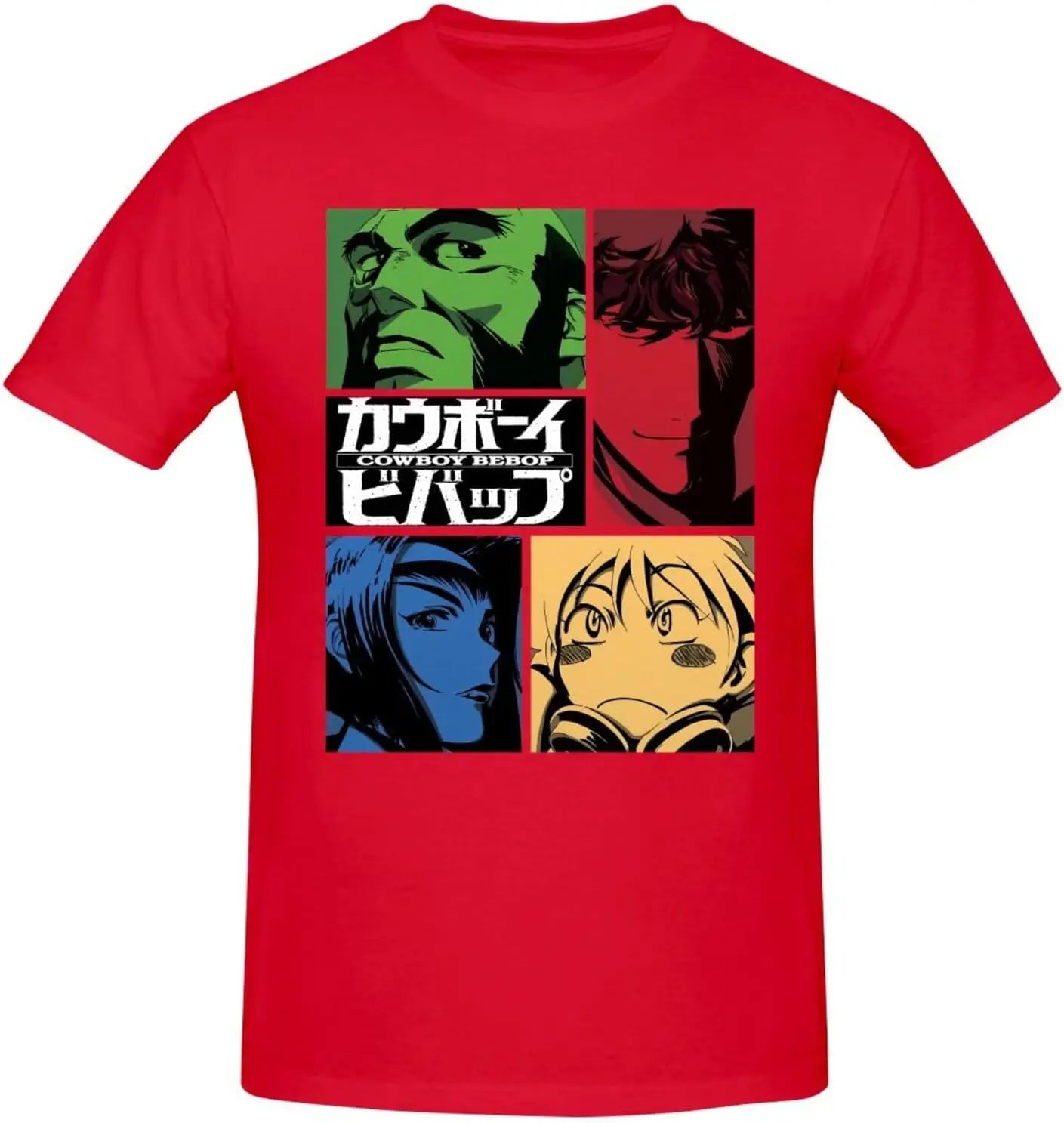 Cowboy Anime Bebop Shirt Men's Personalised Crew Neck Short Sleeve T Shirt Fashion Graphic Tees Deep Heather