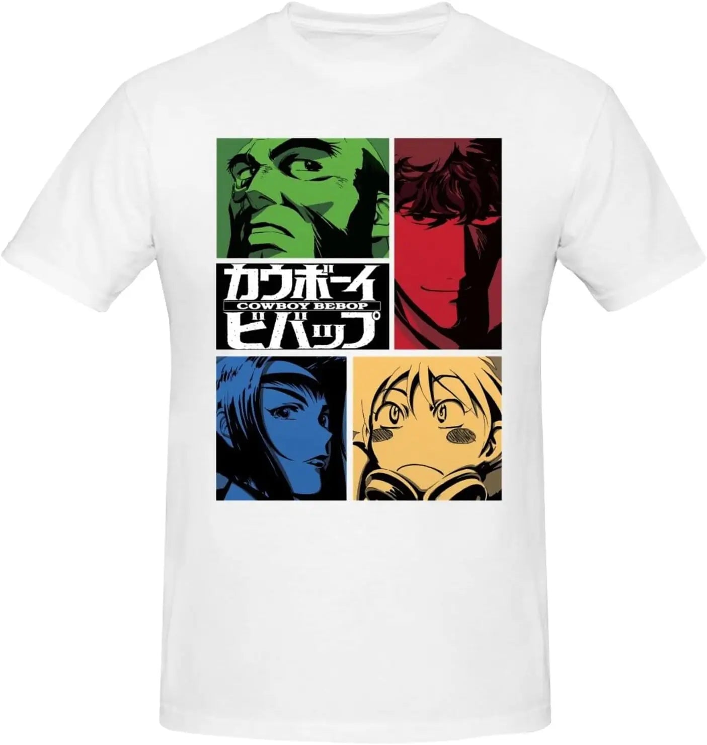 Cowboy Anime Bebop Shirt Men's Personalised Crew Neck Short Sleeve T Shirt Fashion Graphic Tees Deep Heather