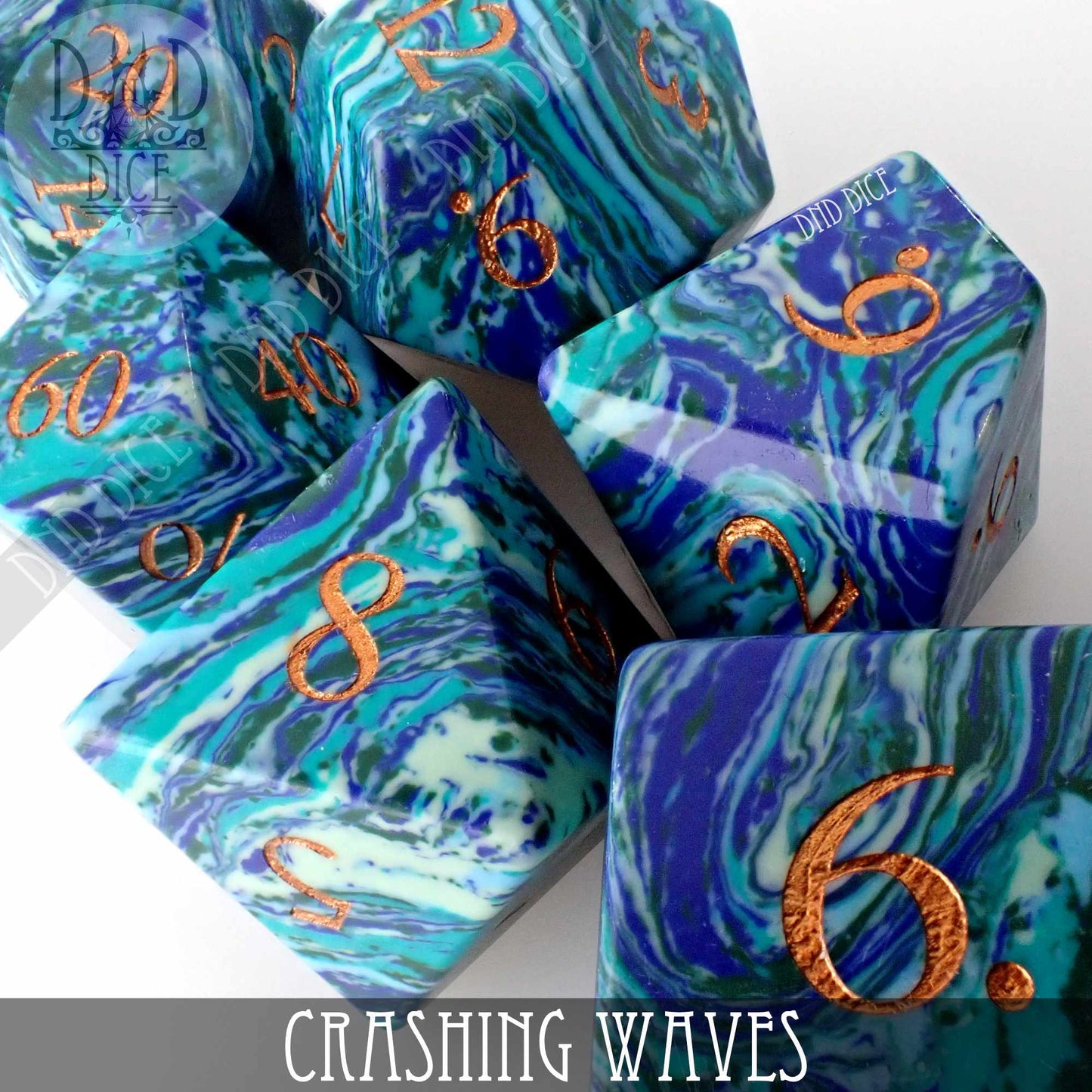 Crashing Waves Turquoise Dice Set (Gift Box)