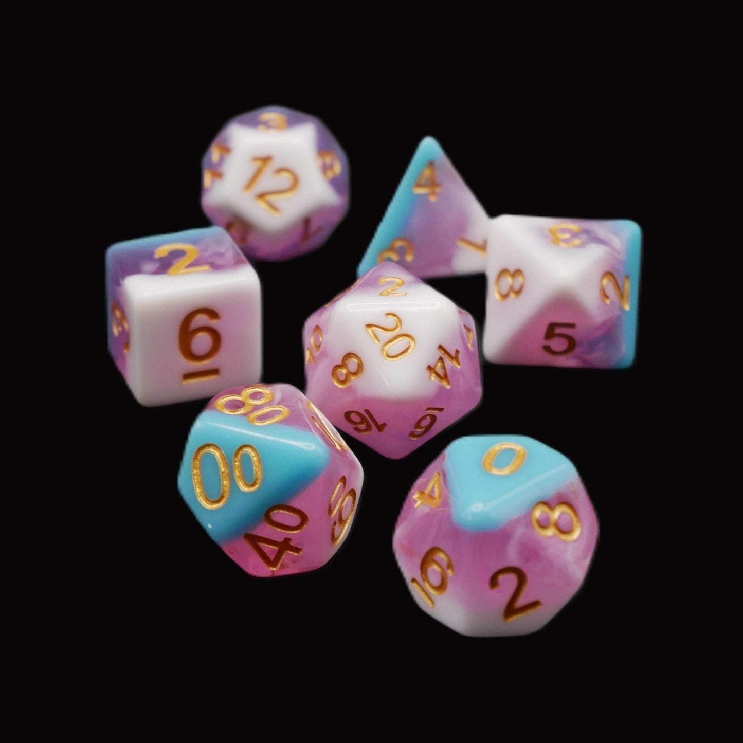 Creamsicle of Doom - 7 Piece DnD Dice Set | Acrylic RPG Gaming Dice - 