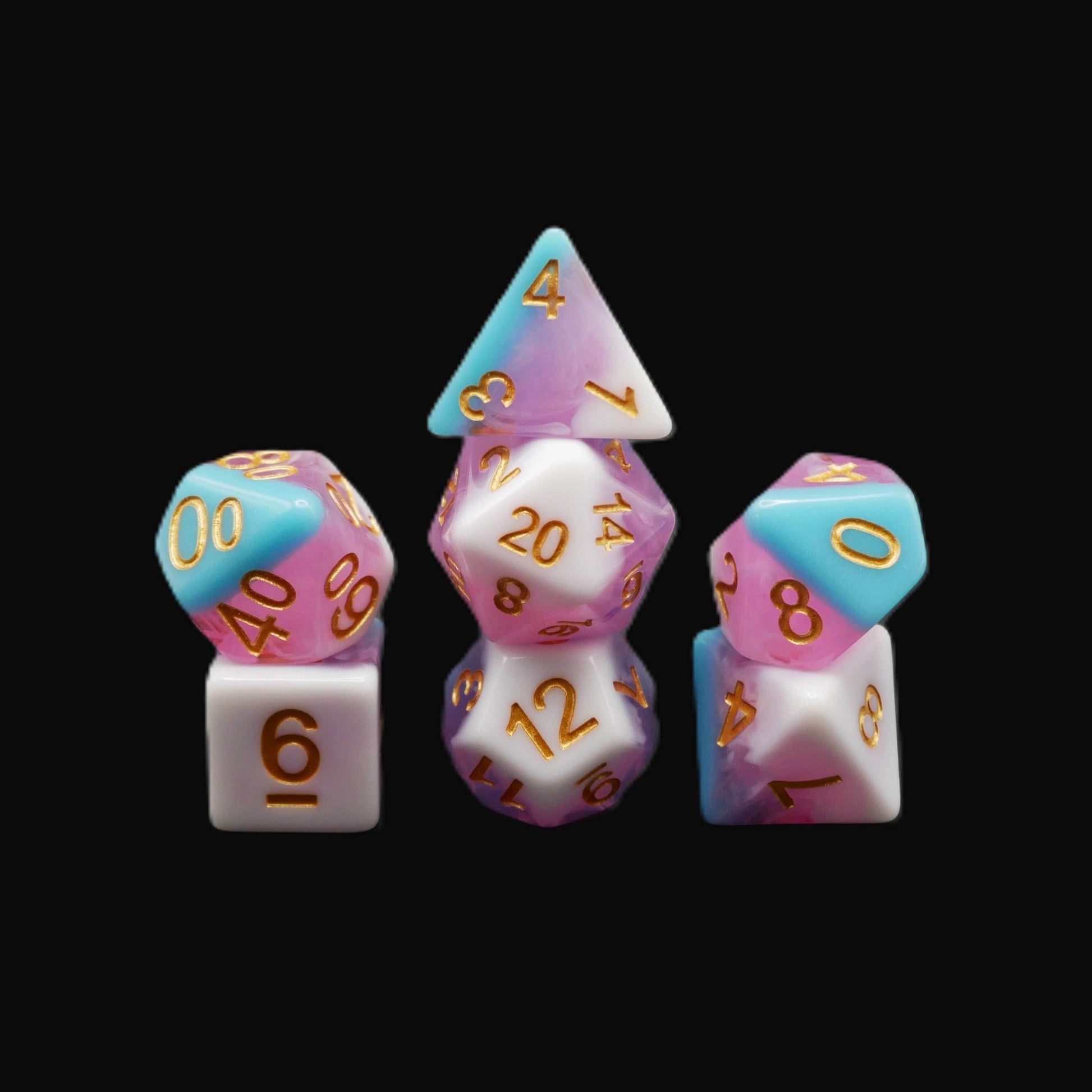 Creamsicle of Doom - 7 Piece DnD Dice Set | Acrylic RPG Gaming Dice - 