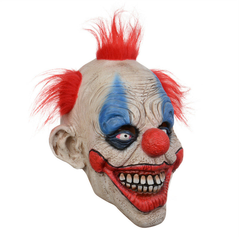 Creepy Halloween Mask,Smiling Demons Cosplay Props,Terror Ghost Dance Party Mask,Evil Latex Mask For Halloween Costume Party Props, Redhead Clown Mask