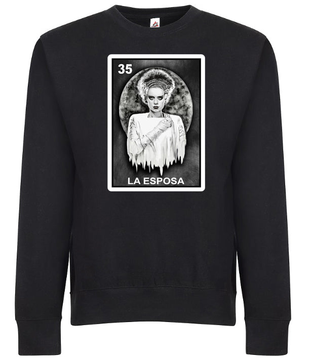 La Esposa Bride of Frankenstein Loteria Mexican Bingo Style Graphic Tee Shirt