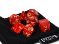 Crimson Marble Dice Collection - 7 Piece Set - 