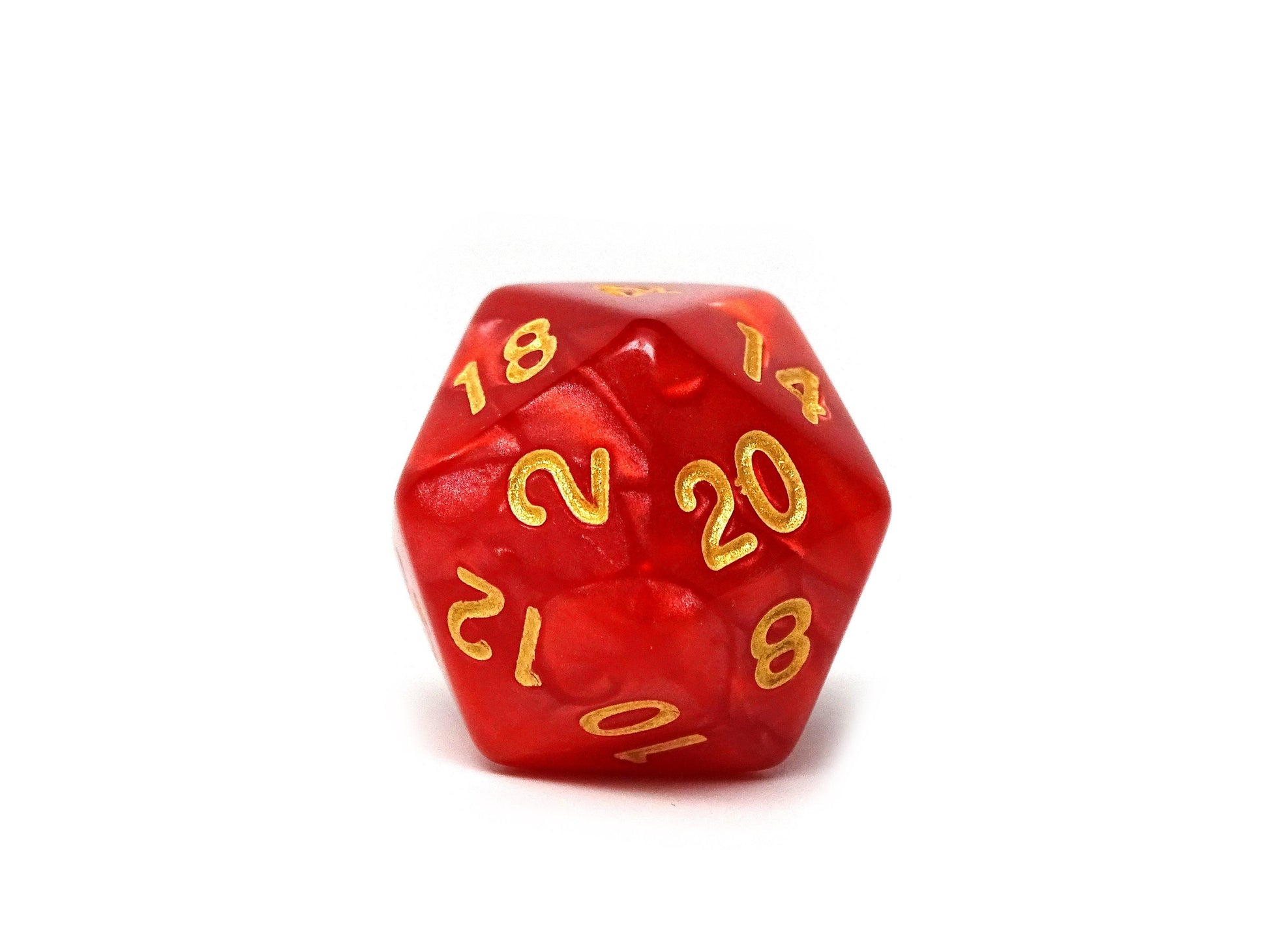 Crimson Marble Dice Collection - 7 Piece Set