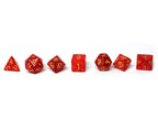 Crimson Marble Dice Collection - 7 Piece Set - 