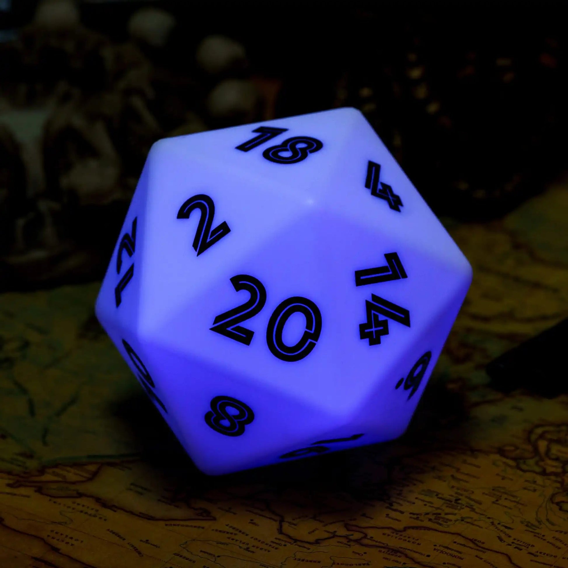 CRITALLIC 86MM LED D20 USB Rechargeable DND Dice ,Switch Into 3 Colors: Yellow, Red and Blue,for Role Playing Game Pathfinder