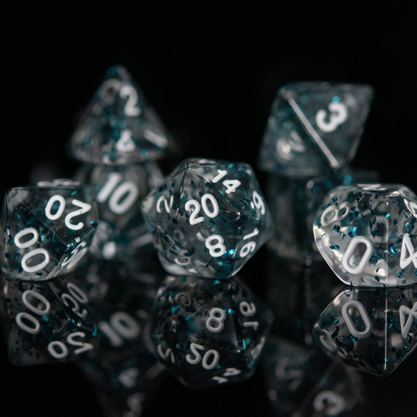 Crystal Beach Acrylic Dice Set