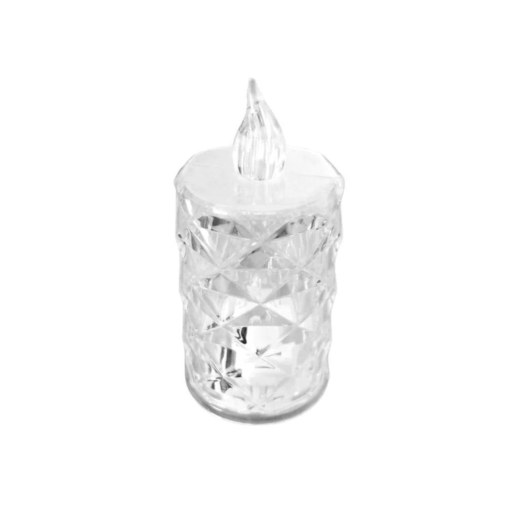 Crystal Candles LED Light Transparent Flameless Battery Power Lantern Night Lamp