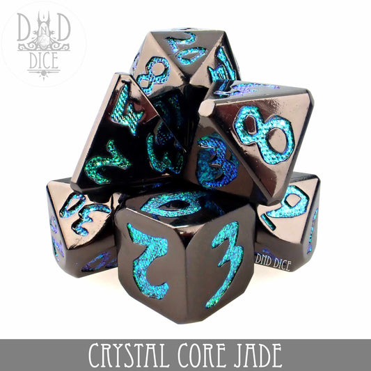 Crystal Core Jade Metal Dice Set