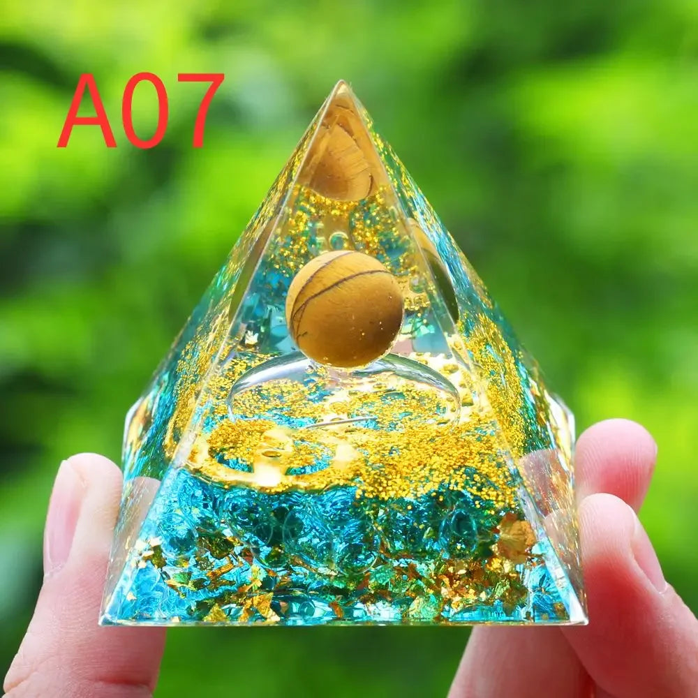 Crystals Stone Orgone Pyramid Energy Generator Natural Amethyst Peridot Reiki Chakra Meditation Tool Room Decor Christmas Gifts