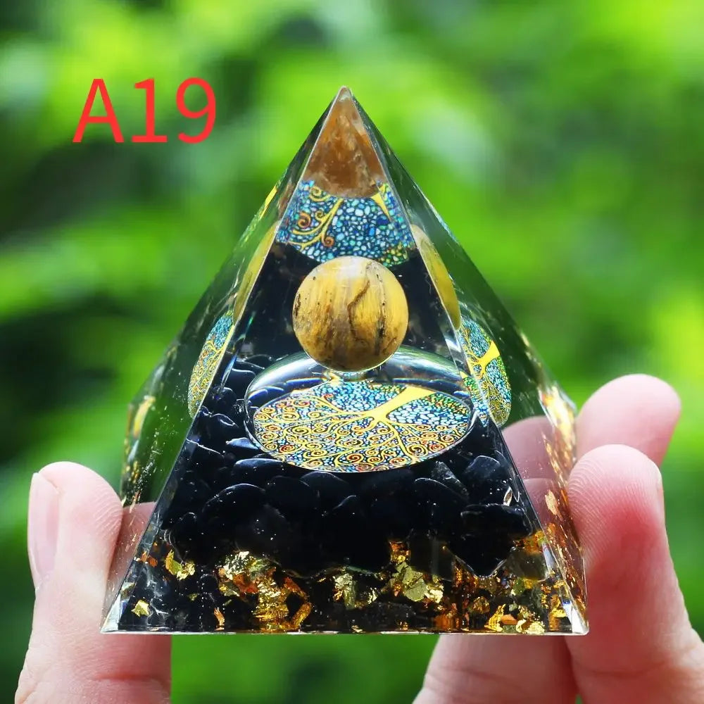 Crystals Stone Orgone Pyramid Energy Generator Natural Amethyst Peridot Reiki Chakra Meditation Tool Room Decor Christmas Gifts