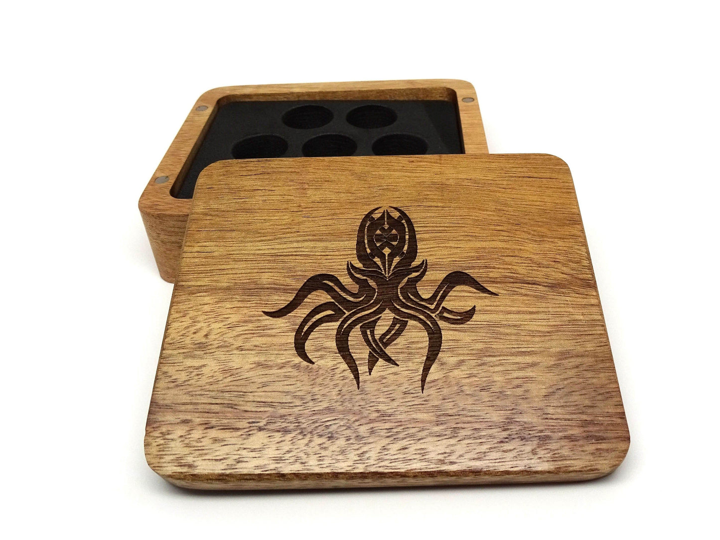 Cthulhu Wooden Dice Case - Walnut Wood