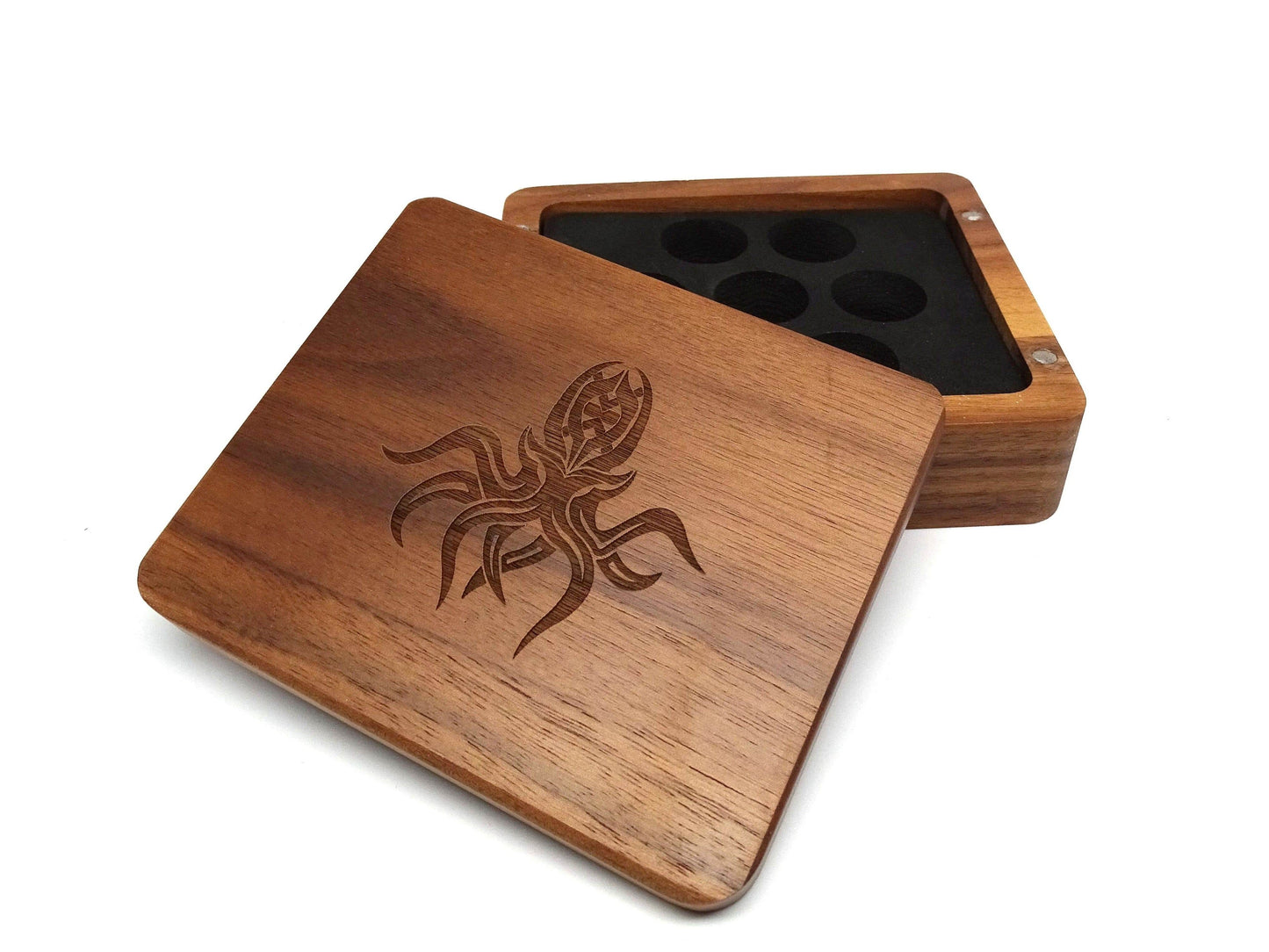 Cthulhu Wooden Dice Case - Walnut Wood