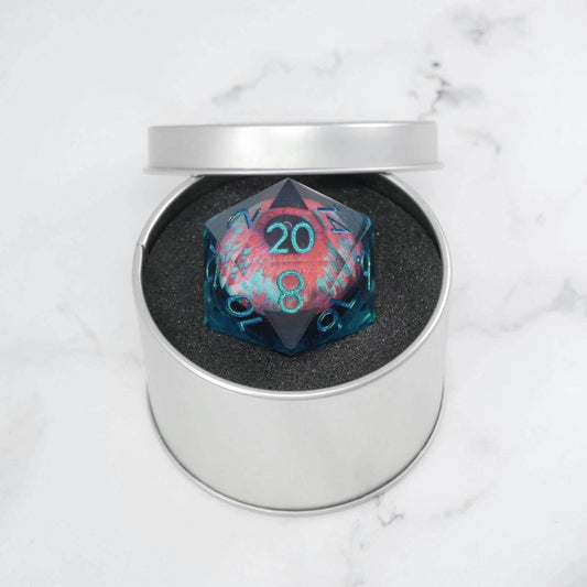 Cthulhu's Eye | Giant D20 Moving Eye DnD Dice | Acrylic RPG Gaming Dice - D20 Super Chonk 50mm