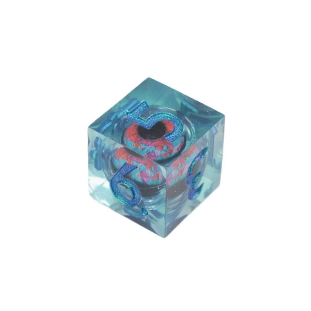 1d6 Moving Eye Sharp Edge DnD Dice | Acrylic RPG Gaming Dice - Cthulhu's Eye