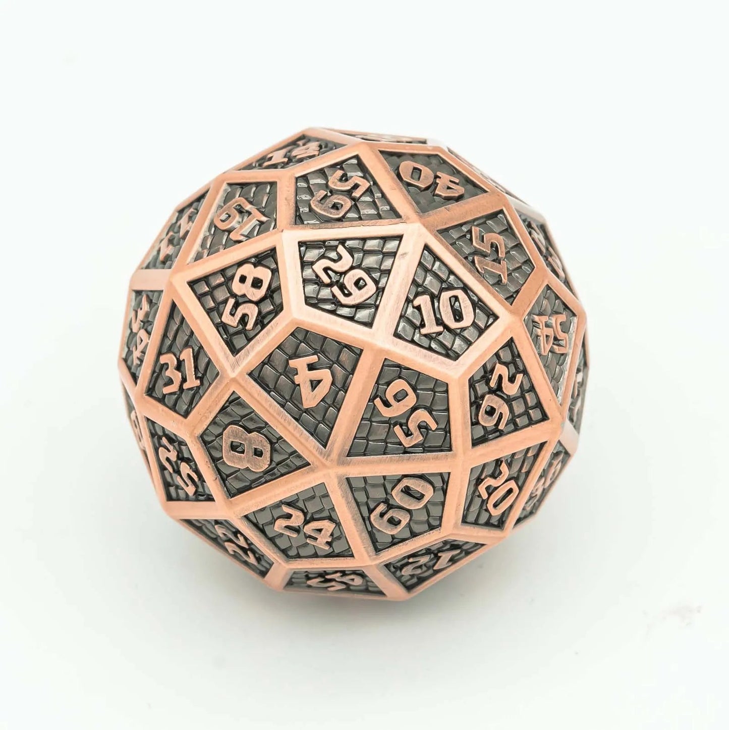 Cusdie 1Pc 42MM D60 Metal Dice 60 Sided Dice Giant Ancient D60 Polyhedral Dice for D&D Role Playing Game Pathfinder Board Games