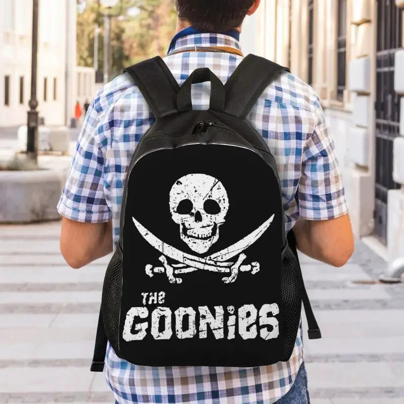 Custom 3D Print The Goonies Distressed Art Backpack  Movie Film School College Travel Bags Women Men Bookbag Fits 15 Inch Laptop