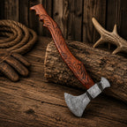 Tomahawk Axe for Sale | Handmade Damascus Steel Rosewood Valor Axe