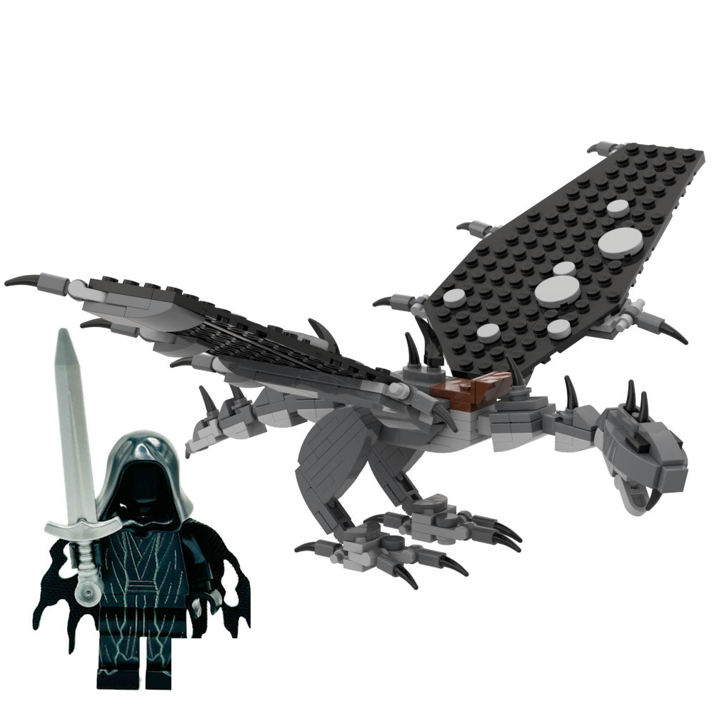 Custom Fell Beast w/ Ringwraith Minifig Building Set made using LEGO parts - B3 Customs