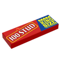 100 Stud Candy (King Size) Printed 1x3 Tile made using LEGO part - B3 Customs - 