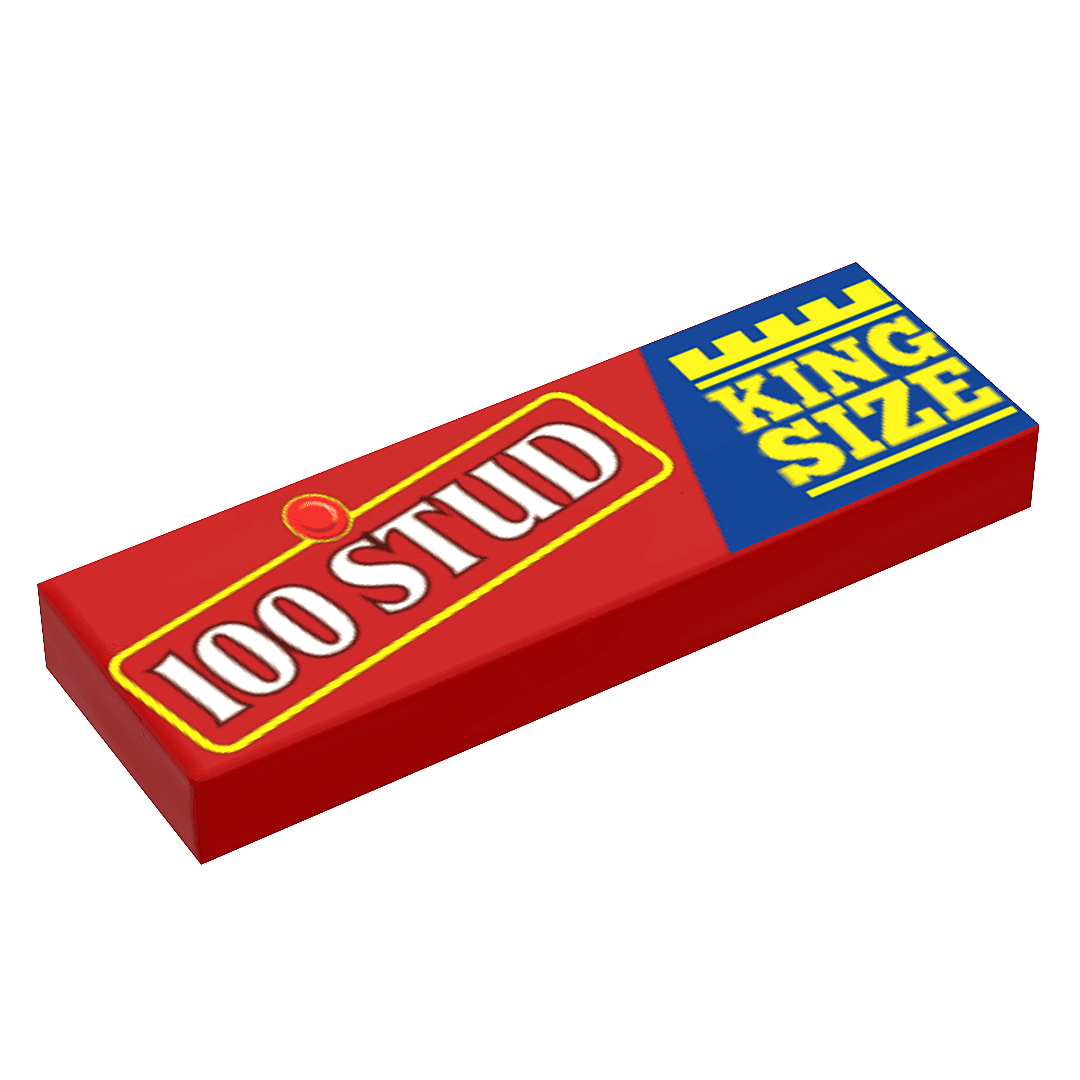 100 Stud Candy (King Size) Printed 1x3 Tile made using LEGO part - B3 Customs - 