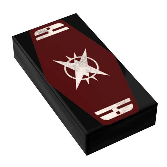 Red Ace Sabacc Card Custom Printed 1x2 Tile made using LEGO part - B3 Customs - 