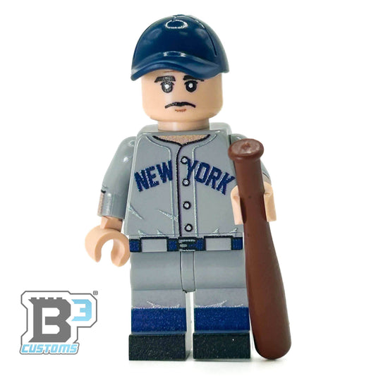 #3 Ruth NY Baseball Player Minifig made using LEGO parts - 