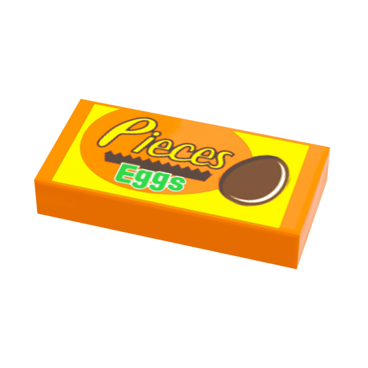 Pieces Chocolate Eggs (Easter) - B3 Customs® Printed 1x2 Tile - 