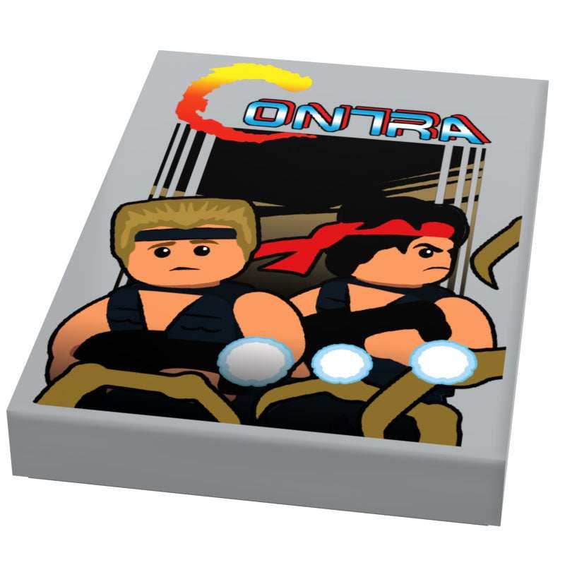 Contra Video Game Cover (2x3 Tile) made using LEGO part - B3 Customs - 