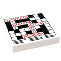 Crossword Puzzle (2x2 Tile) for minifigs made using LEGO parts - B3 Customs