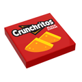 Crunchitos Nacho Cheese Minifig Snack (2x2 Tile) made using LEGO parts - B3 Customs - 