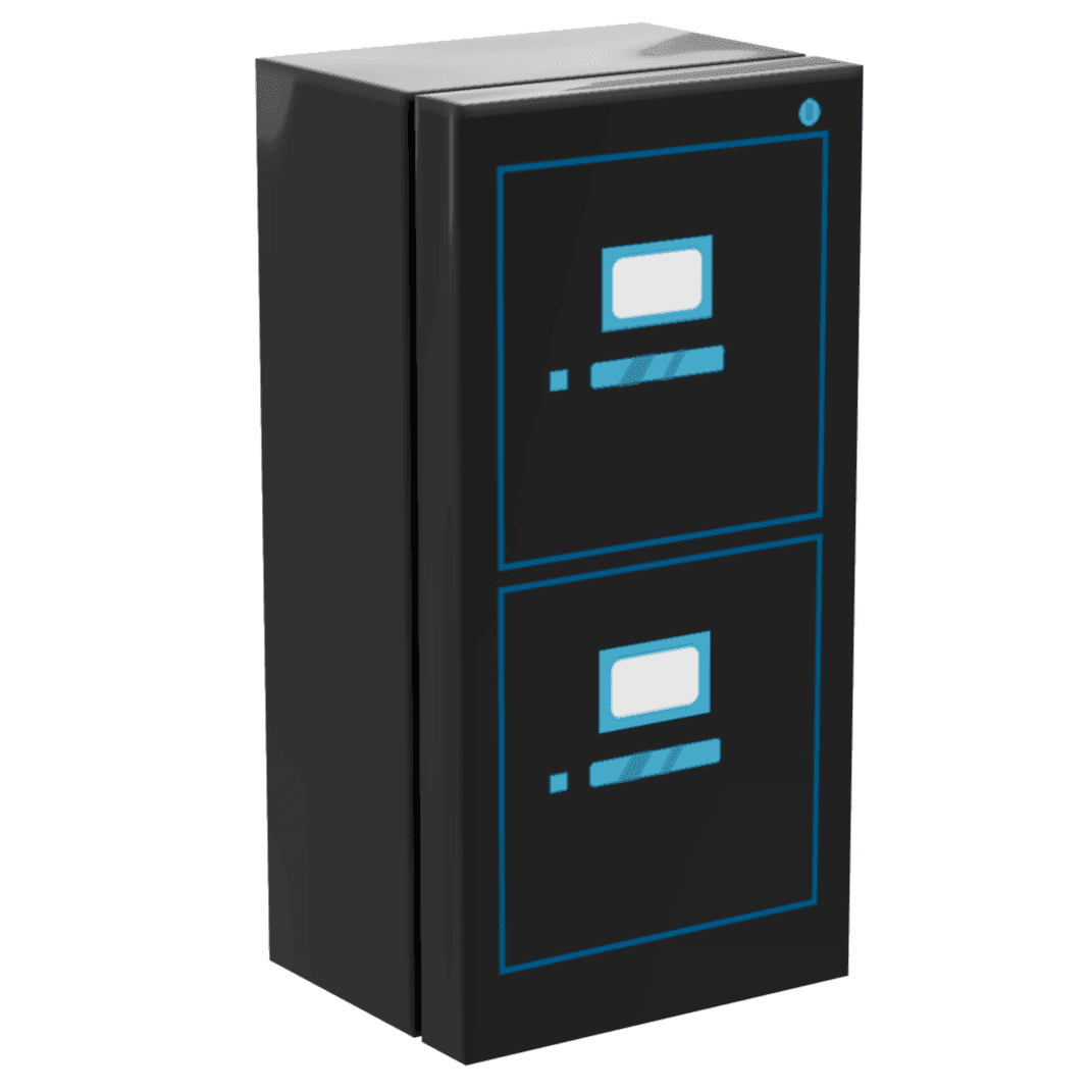 Filing Cabinet for Minifigs made using LEGO parts - B3 Customs - Black