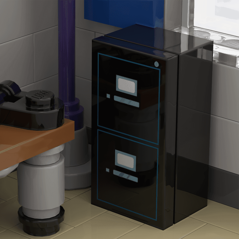 Filing Cabinet for Minifigs made using LEGO parts - B3 Customs - Black