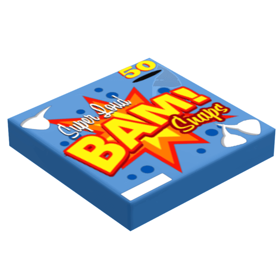 BAM! Snaps Minifig Fireworks (2x2 Tile) for Minifigs, 4th of July made using LEGO parts - 