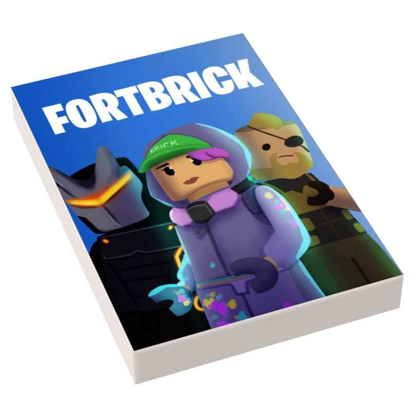 Fortbrick Video Game Cover (2x3 Tile) made using LEGO part - B3 Customs - 