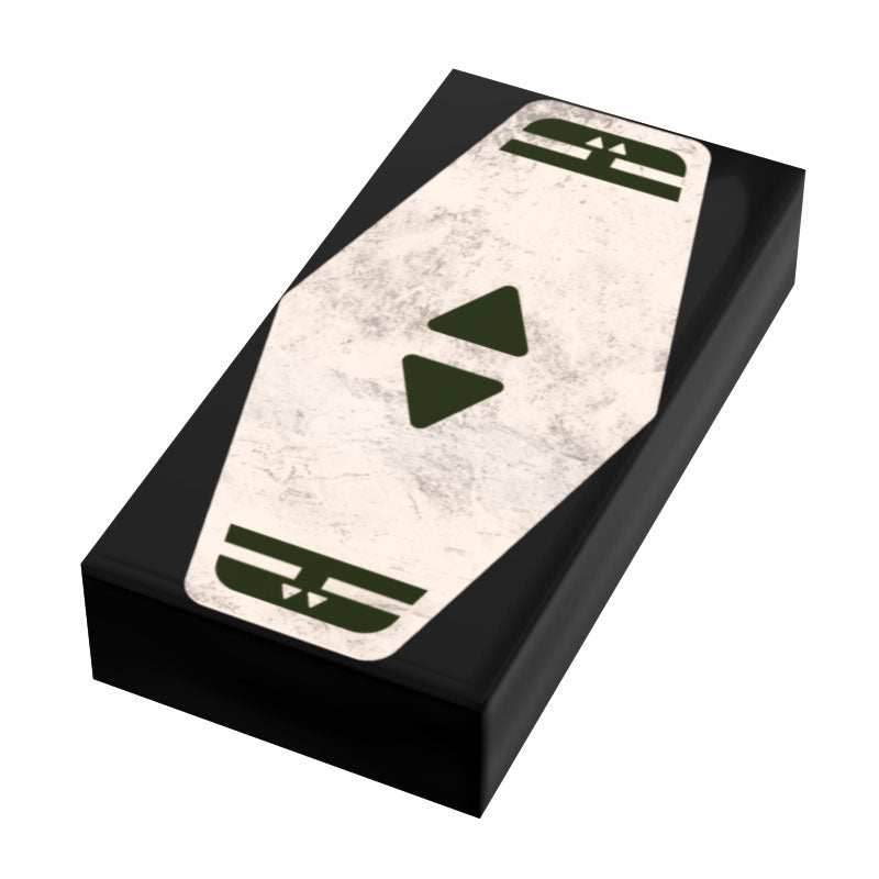 Green 2 Sabacc Card Custom Printed 1x2 Tile made using LEGO part - B3 Customs - 