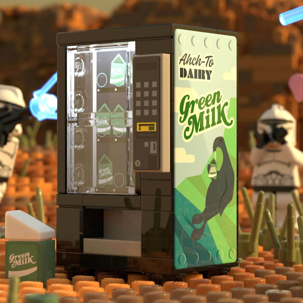 Green Milk Vending Machine Building Set made using LEGO parts - B3 Customs - 