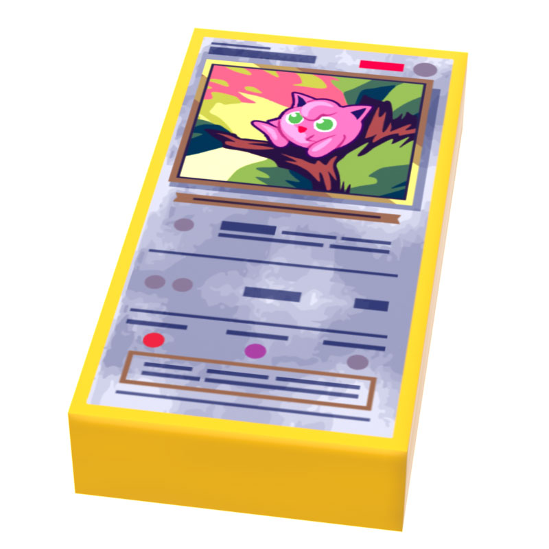 Pink Balloon - Pocketball Card (1x2 Tile) for Minifigs