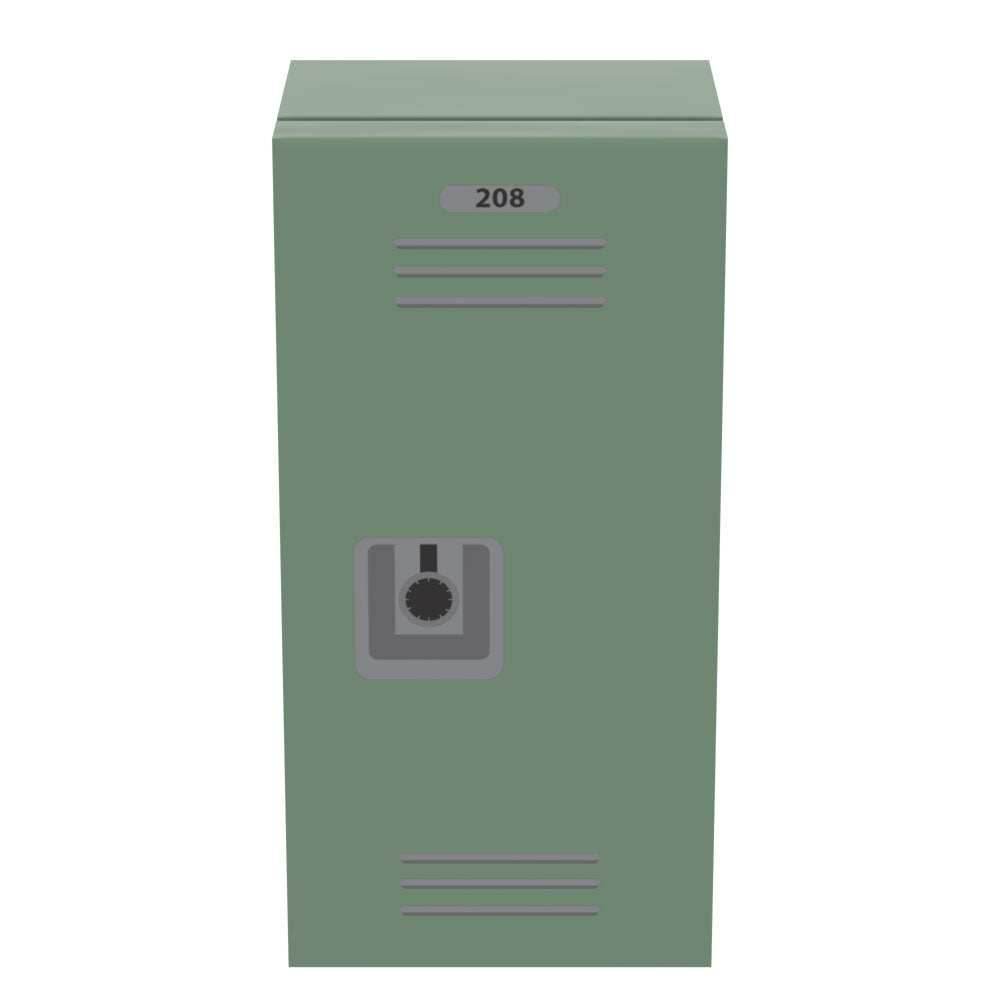 High School Locker (Plain) for Minifigs made using LEGO parts - B3 Customs - Sand Green